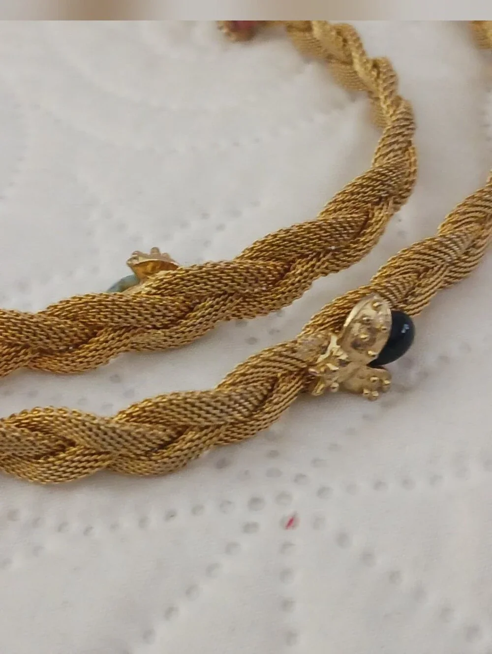 Waist Chain Belly Belt Goldtone With Multicolor Ladybug Accents